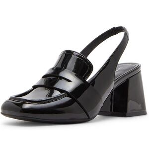 Madden Girl Black Patent Leather Britanna Slingback Heels